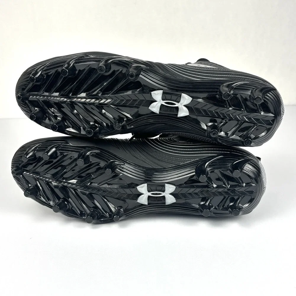 Under Armour Nitro Football Cleats Black White Men's Size 10.5 NWOB 3000181-001